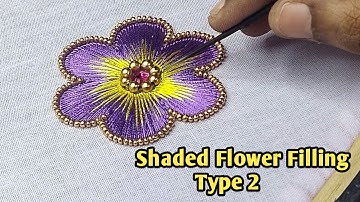 Flower filling in Aari work/ shaded flower filling in aari Type 2