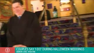 Couples say 'I do' during Halloween weddings