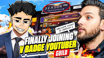 Finally I Joined One of the Biggest V Badge Youtuber Guild @binzaidfreefire! 😳 - Free Fire