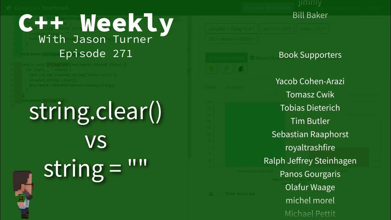 C++ Weekly Ep 271 string.clear() vs string = "" YouTube