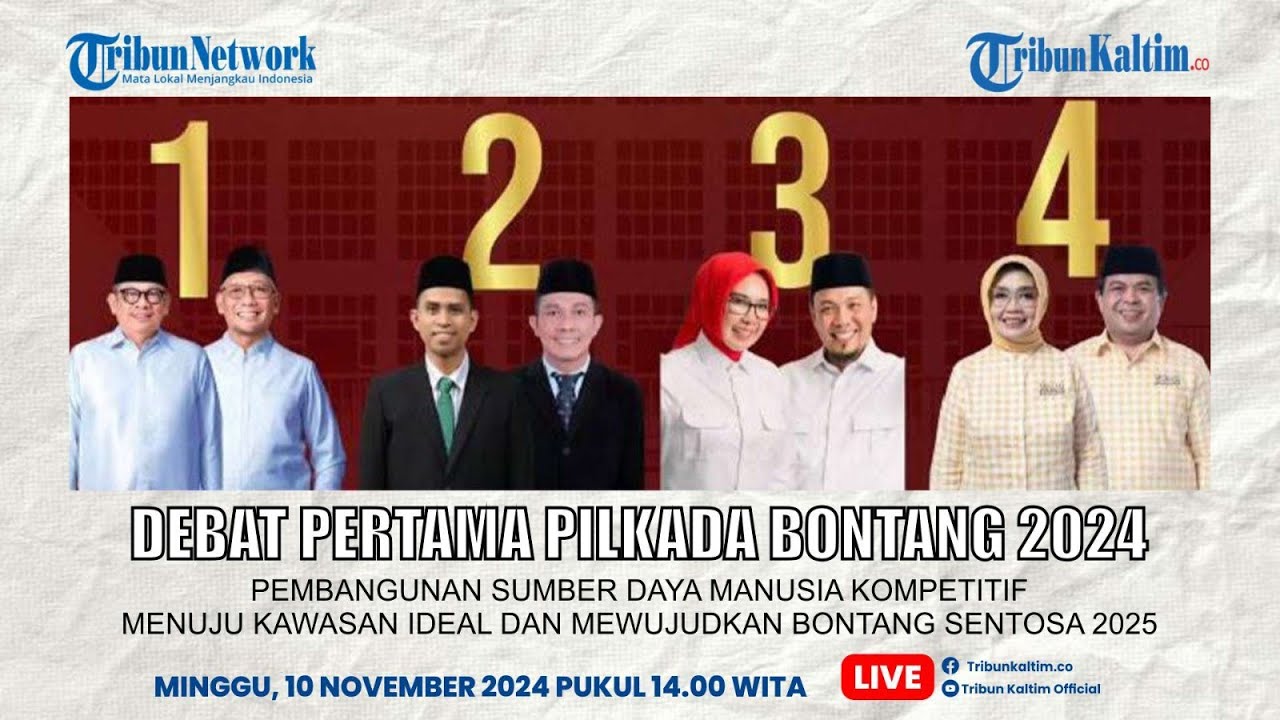 🔴 DEBAT PUBLIK PERTAMA CALON WALIKOTA-WAKIL WALIKOTA PILKADA KOTA BONTANG 2024