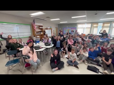 Kevin Skarupa visits West Running Brook Intermediate School
