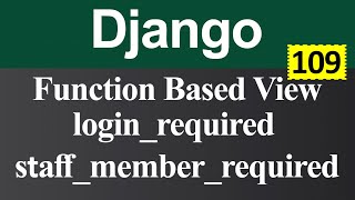 Function Based View with login_required and staff_member_required Decorators in Django (Hindi)