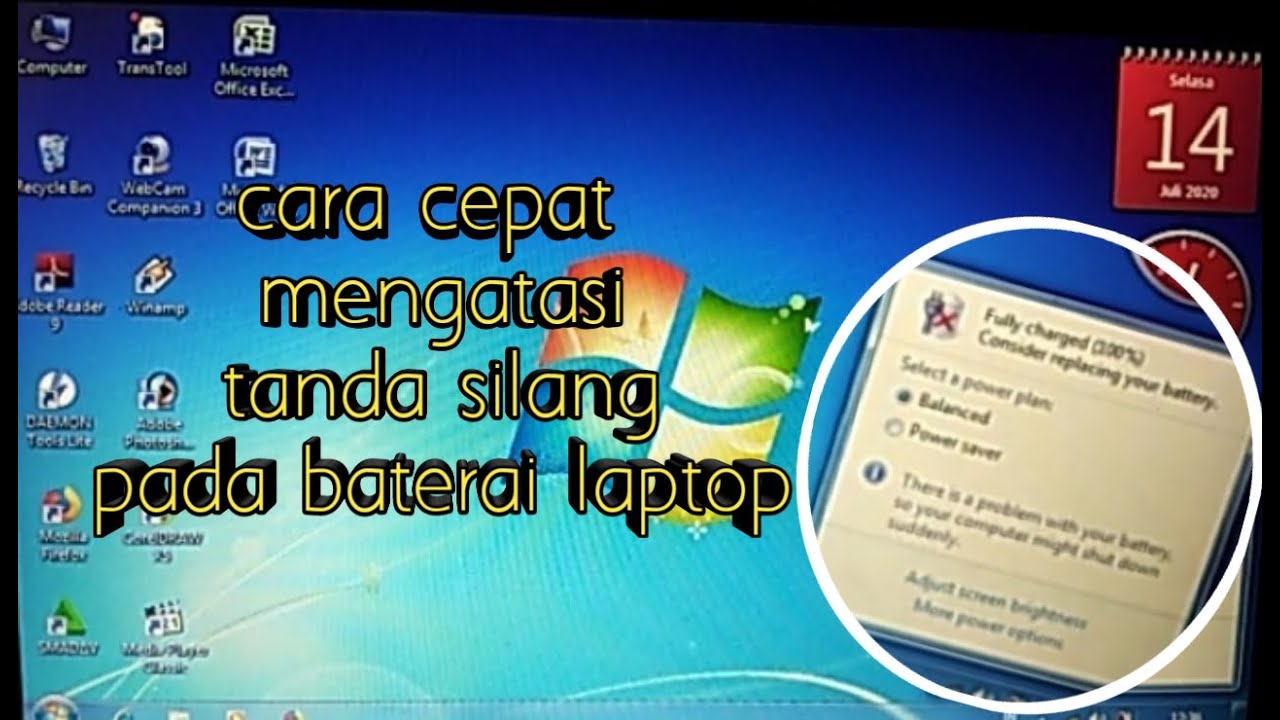 Cara Cepat Mengatasi Tanda Silang Pada Baterai Laptop Youtube