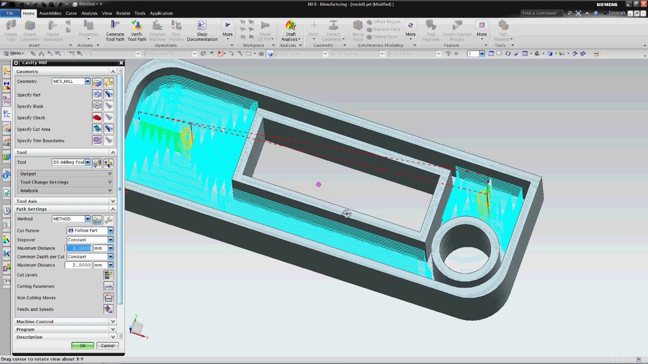 NX9 ders 16 CAVİTY MİLL ( CAM  kaba boşaltma )