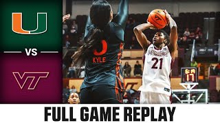 Miami vs. Virginia Tech Full Game Replay | 2025-26 ACC Women's Basketball
