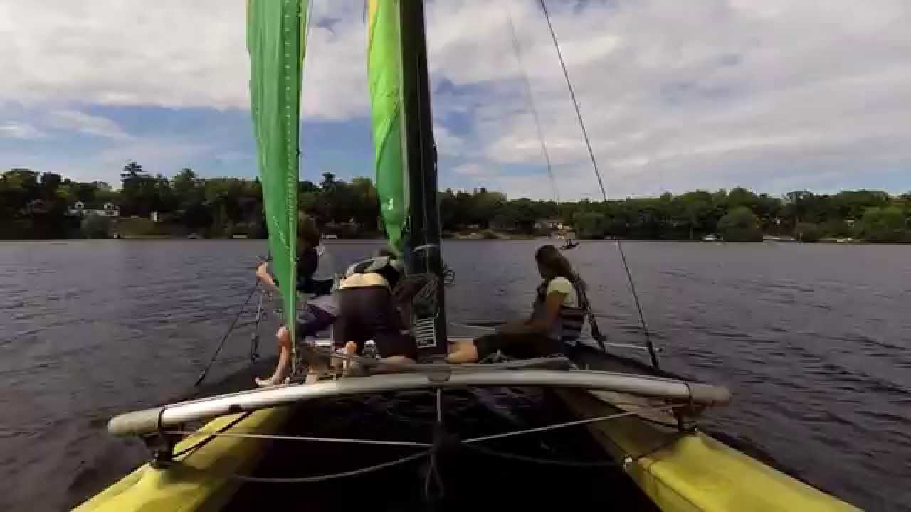 Hobie Cat Sailing on Paradise Lake, Michigan YouTube
