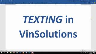 Texting through VinSolutions 2019