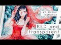 RED and transparent -Watercolor Illustration-
