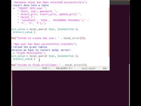 MySQL from a PHP Script 8/8: Create/Add New User in MySQL - YouTube