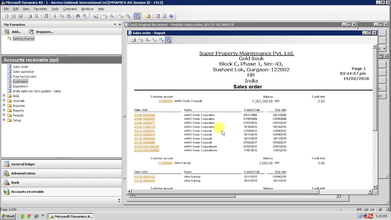 Goldsouk P chanel -Sales Order Enrty For Beginner in Axapta