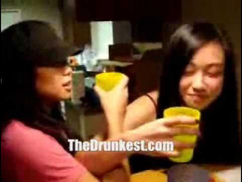 Drunk asian girl fucking on train