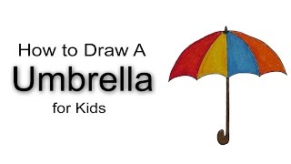 How to draw a umbrella for Kids
