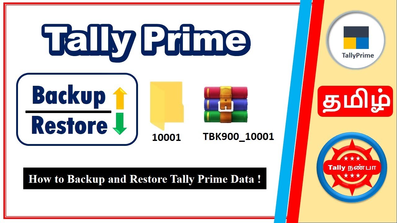 Backup and Restore Data in Tally Prime in Tamil | Backup and Restore