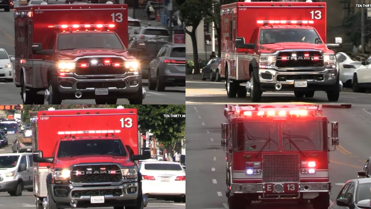 LAFD ALS RESCUE 13 & ENGINE 13 RESPONDING - YouTube