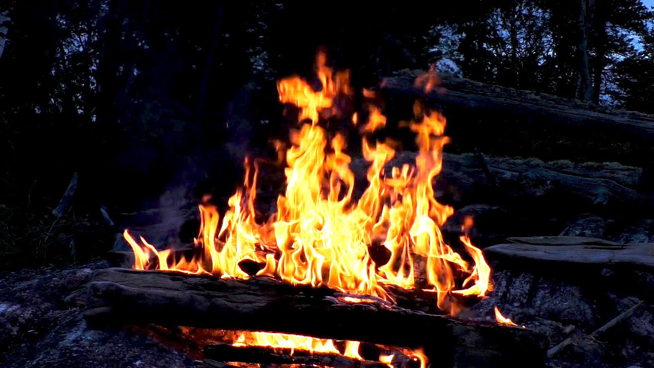 Lakeside Campfire Sounds🔥 Fireplace Sounds 🔥 Burning Fireplace & Crackling Fire Sounds (NO MUSIC)