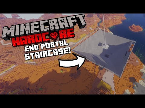 I BUILT A MASSIVE END PORTAL STAIRCASE IN HARDCORE MINECRAFT!