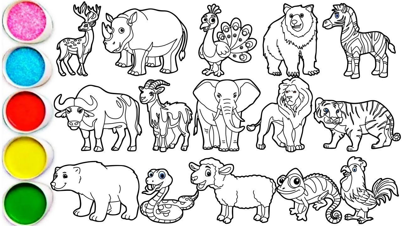 Draw 15 Amazing Animals in Minutes - Deer, Rhino, Peacock, Bear, Zebra, Buffalo, Goat & others