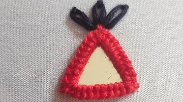 Beautiful triangle mirror work tutorial/ Shisha work..