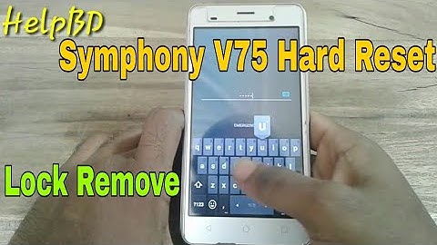 Symphony V75 Hard Reset/pin pattern password unlock