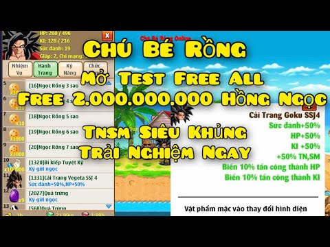 Chú Bé Rồng Hack - Nro Lậu Mới Nhất Chú Bé Rồng Online Mở Test Free 2 Tỷ Hồng Ngọc Free SKH Free MTV Có Full Mod Có IOS