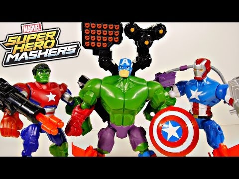 Marvel Superhero Mashers Captain America Iron Patriot and Hulk Toys Review - Disney Cars Toy Club