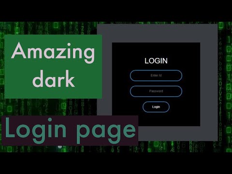 Amazing Dark Login Page With HTML & CSS || How To Make Login Page