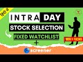 How to Select Stocks for Intraday Trading | Intraday Stocks Selection Strategy | Intraday Screener |