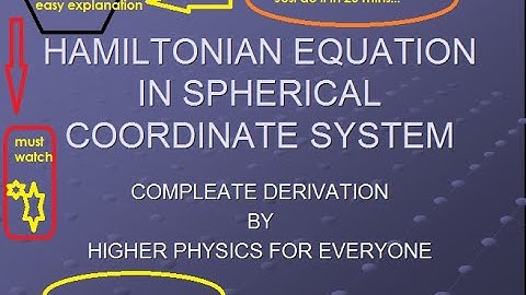 Hamiltonian equation in spherical coordinate system (derivation )