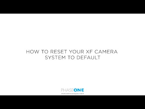 Support | Resetting your XF Camera System to default | Phase One