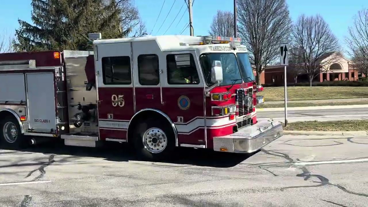 Washington Township Fire Engine 95 Responding To A Commercial Fire