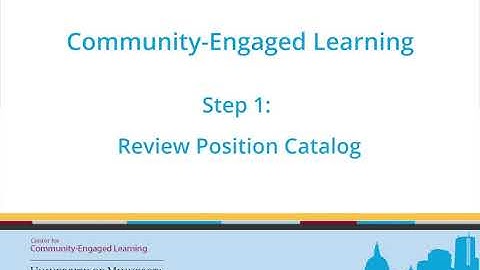 Community-Engaged Learning Position Catalog