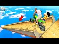 Franklin and shinchan tried impossible verticle mega ramp jump challenge by bikes  gta 5
