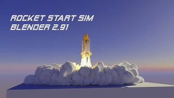 Space shuttle start - Blender 2.91 animation