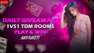 BGMI 1v1 TDM LIVE || BGMI LIVE CUSTOM ROOMS || GIRL GAMER || Aditi PlaYz Yt