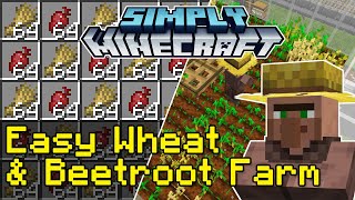 Easy Wheat &amp; Beetroot Crop Farm Tutorial | Simply Minecraft (Java Edition 1.17/1.18)