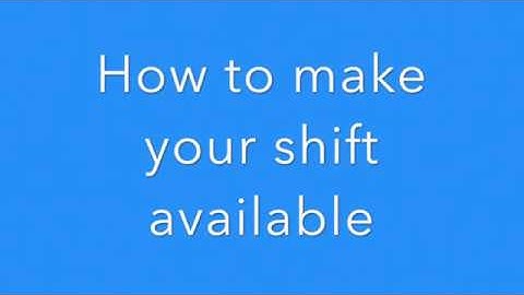 Sling: Making a shift available