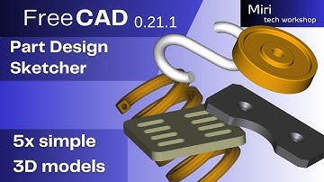 popis FreeCAD version 0 21 1,  5 simple 3D models, part 10