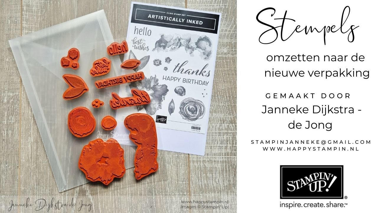 Stampin' Up! stempels omzetten naar de nieuwe verpakking