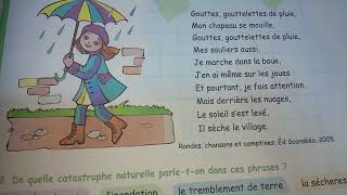 La comptine : Gouttes , gouttelettes de pluie ☔  (5AP , page: 77) اللهم ارزقنا غيثا نافعا🤲🤲🤲