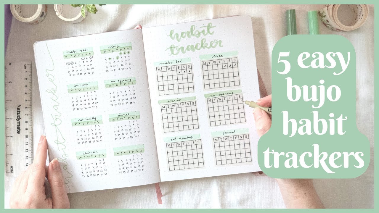 5 Easy Habit Tracker Ideas for your Bullet Journal 