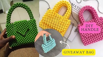 HOW TO MAKE SIMPLE BEADED BAG HANDLE || BEGINNER FRIENDLY TUTORIAL (Easy Way)...!!!BAG GIVEAWAY!!!