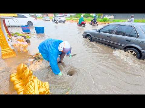 Giant Water Flow Returns After Clearing a Flooded Storm Drain!
