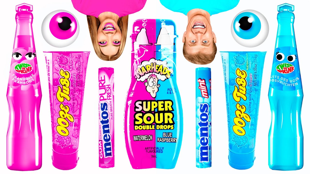 Rosa Essen vs Blaues Essen Farb Challenge | Lustige Food Challenges