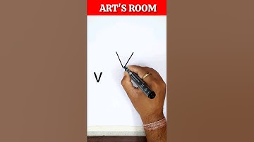 Easy Drawing With Letter V | Tree Drawing With Letter V #shorts #youtubeshorts #artsroom
