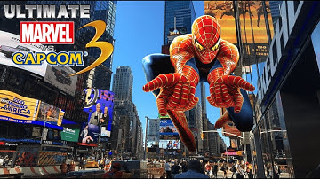 Ultimate Marvel vs Capcom 3 gameplay arcade Spider Man 2 Sam raimi skin MOD