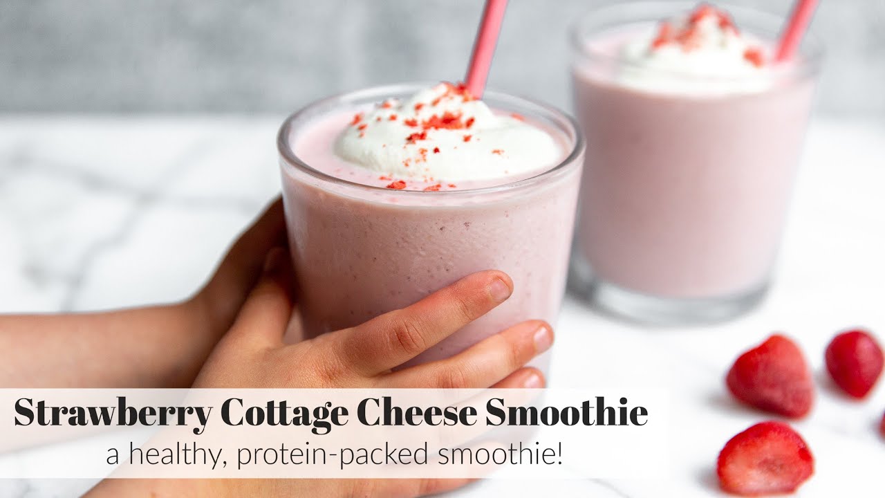 Healthy Strawberry Cottage Cheese Smoothie That Tastes Like A