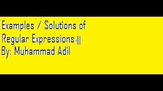 Regular Expressions Complexed Examples in Urdu / Hindi / English