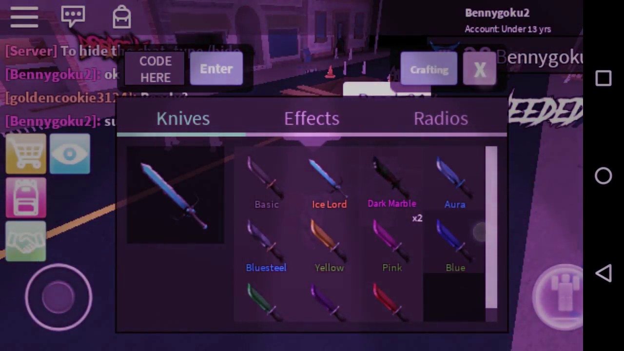 Roblox Assassin We Are Selling Our Knifes Youtube - marble knife roblox