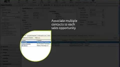 Sage ACT! -  Opportunities Functionality in Sage ACT!